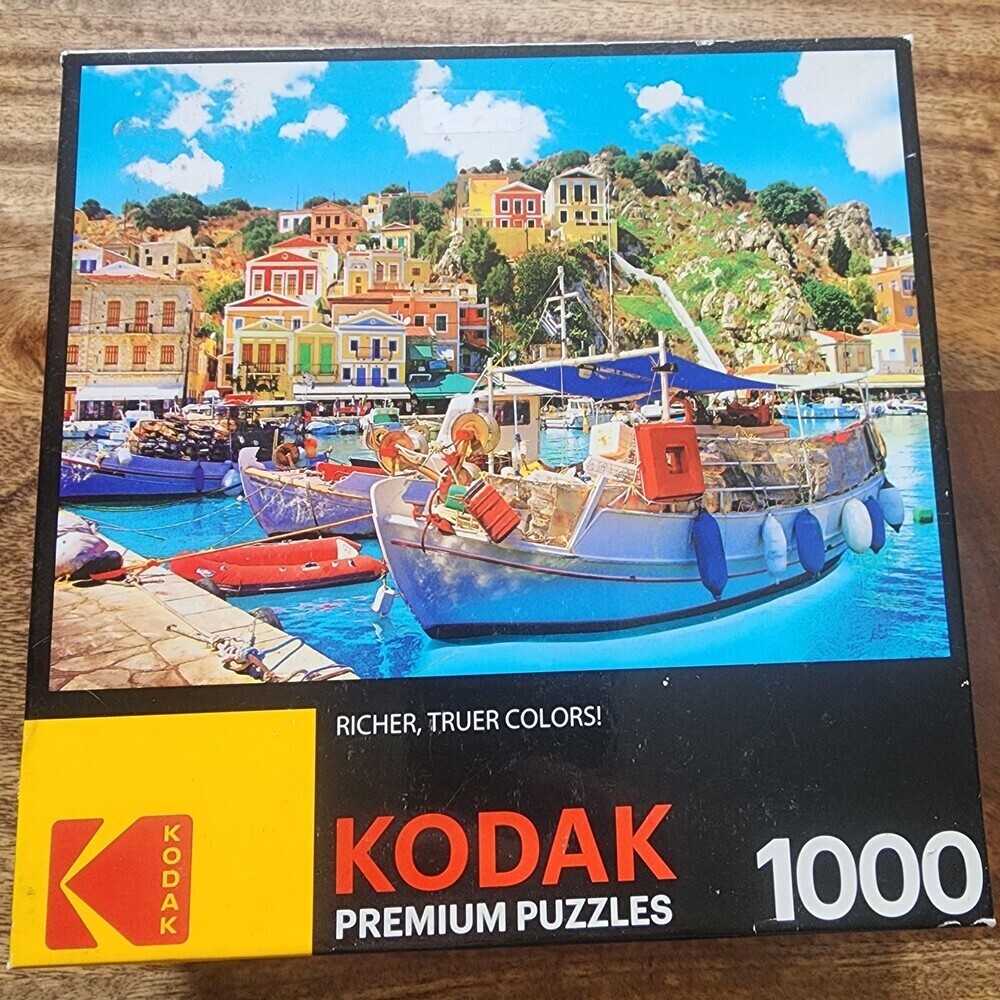 Kodak Premium Puzzles Symi Boats Greece 1000 Piece Multicolor Jigsaw Puzzle
